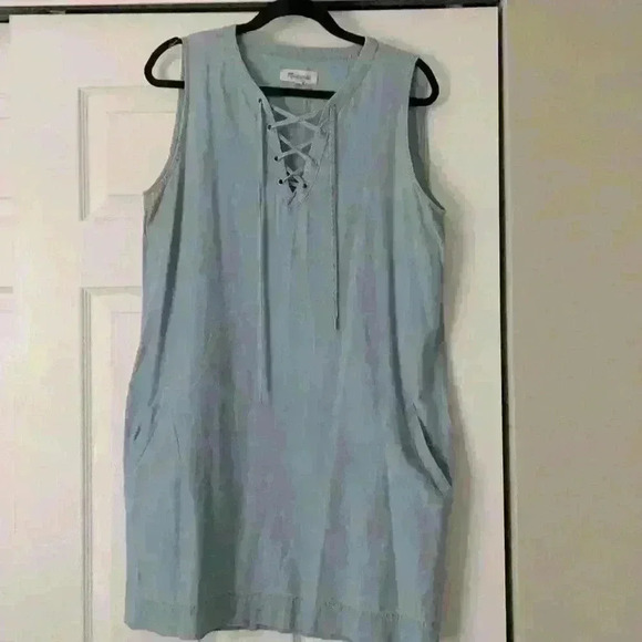 Madewell Chambray lace up dress. Size M. - Picture 1 of 3